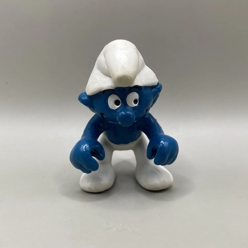 Rare Vintage 1981‎ Riding Smurf Figurine Hong Kong Schtroumpf Schleich Peyo